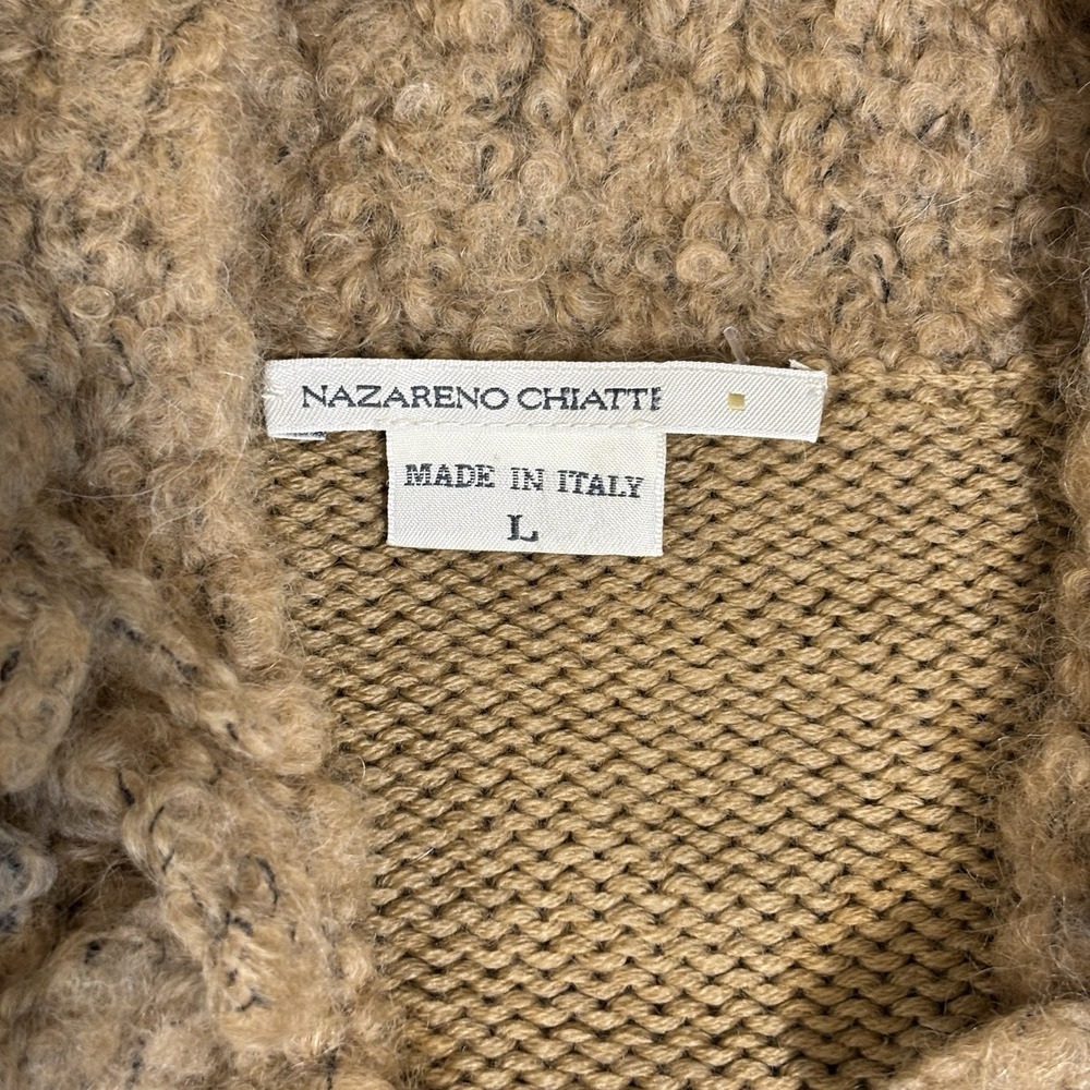 Textured Ruffle V-Neck Sweater in Tan - Picture 6 of 10